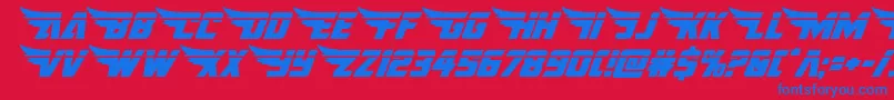 americankestrallaser1 2 Font – Blue Fonts on Red Background