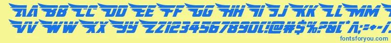 americankestrallaser1 2-Schriftart – Blaue Schriften auf gelbem Hintergrund