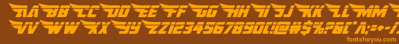 americankestrallaser1 2 Font – Orange Fonts on Brown Background