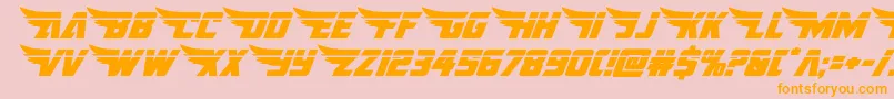 americankestrallaser1 2 Font – Orange Fonts on Pink Background