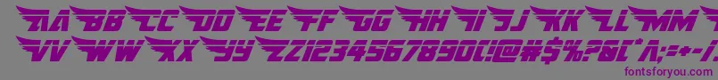 americankestrallaser1 2 Font – Purple Fonts on Gray Background