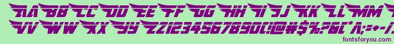 americankestrallaser1 2 Font – Purple Fonts on Green Background