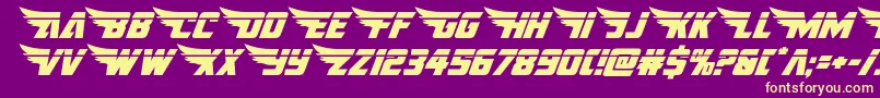 americankestrallaser1 2 Font – Yellow Fonts on Purple Background