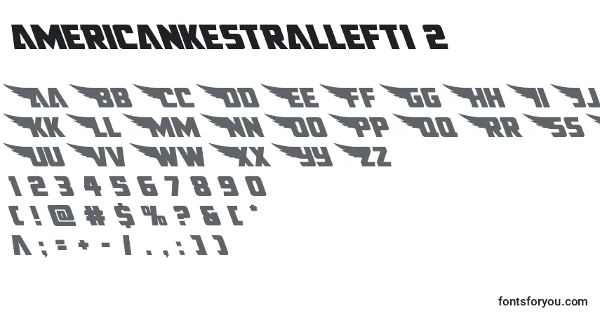 Schriftart Americankestralleft1 2 – Alphabet, Zahlen, spezielle Symbole