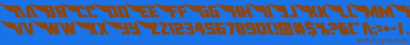 americankestralleft1 2 Font – Brown Fonts on Blue Background