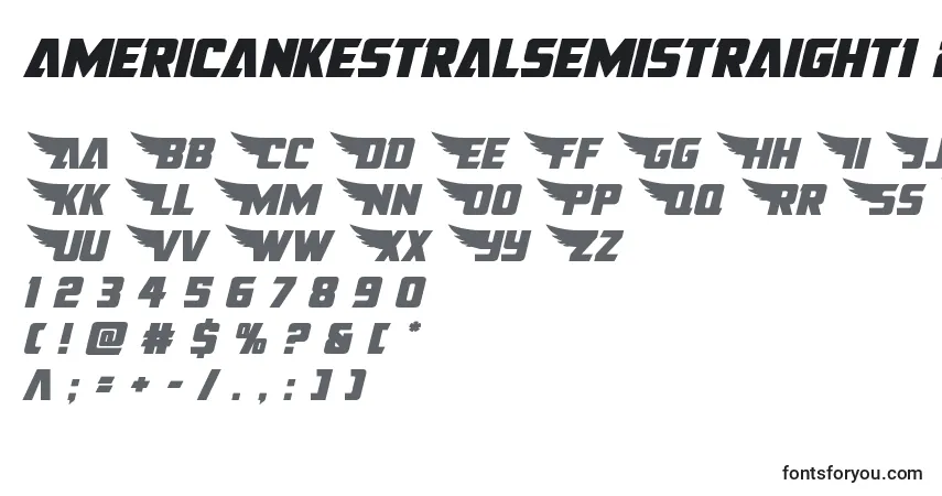 Czcionka Americankestralsemistraight1 2 – alfabet, cyfry, specjalne znaki