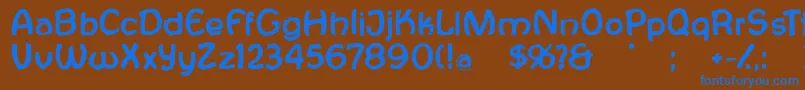 Czcionka Antroposofia – niebieskie czcionki na brązowym tle