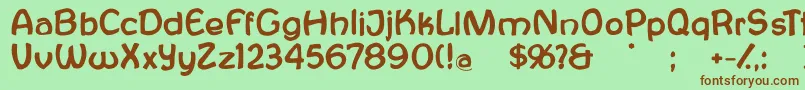 Antroposofia-fontti – ruskeat fontit vihreällä taustalla