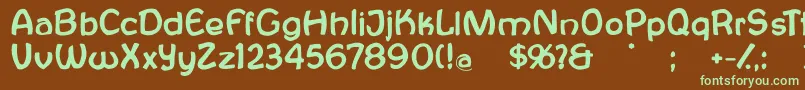 Antroposofia-fontti – vihreät fontit ruskealla taustalla