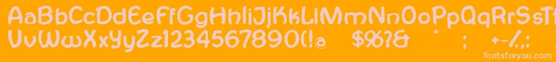 Antroposofia-Schriftart – Rosa Schriften auf orangefarbenem Hintergrund