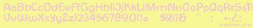 フォントAntroposofia – ピンクのフォント、黄色の背景