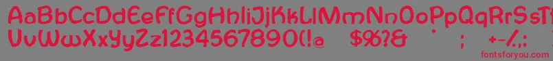 Czcionka Antroposofia – czerwone czcionki na szarym tle