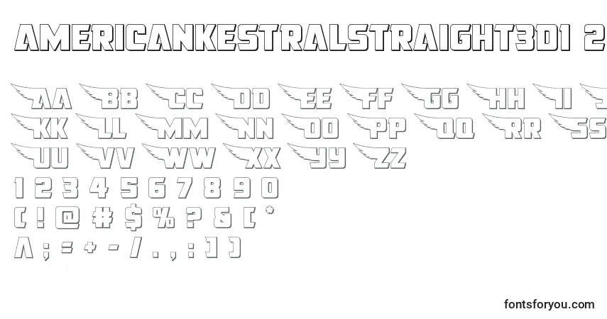 Schriftart Americankestralstraight3d1 2 – Alphabet, Zahlen, spezielle Symbole