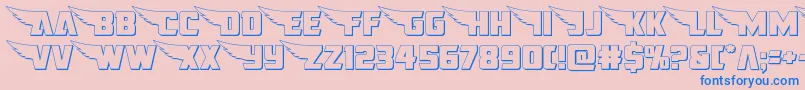 americankestralstraight3d1 2 Font – Blue Fonts on Pink Background