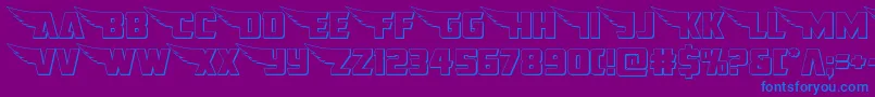 americankestralstraight3d1 2 Font – Blue Fonts on Purple Background