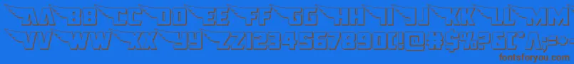 americankestralstraight3d1 2 Font – Brown Fonts on Blue Background