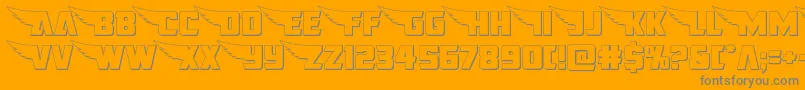 americankestralstraight3d1 2 Font – Gray Fonts on Orange Background