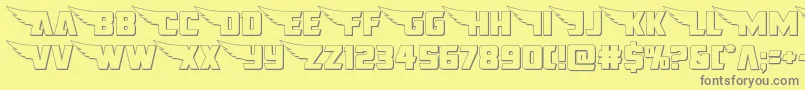 americankestralstraight3d1 2 Font – Gray Fonts on Yellow Background
