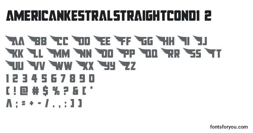 A fonte Americankestralstraightcond1 2 – alfabeto, números, caracteres especiais
