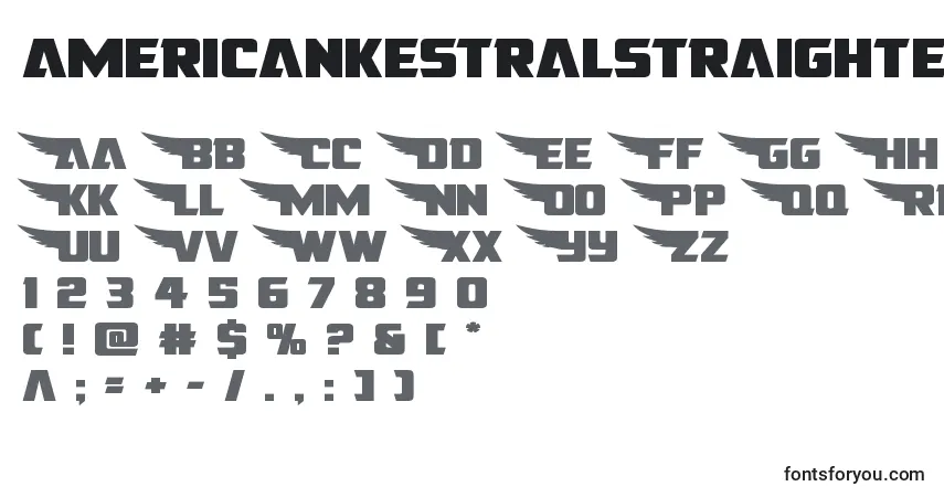 Czcionka Americankestralstraightexpand1 2 – alfabet, cyfry, specjalne znaki