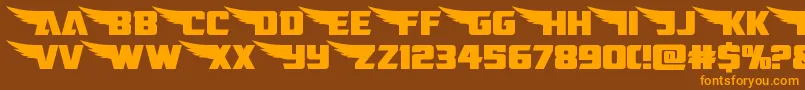 Weitere Informationen zur americankestralstraightexpand1 2-Schriftart americankestralstraightexpand1 2-Schriftart – Orangefarbene Schriften auf braunem Hintergrund