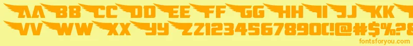 Czcionka americankestralstraightexpand1 2 – pomarańczowe czcionki na żółtym tle