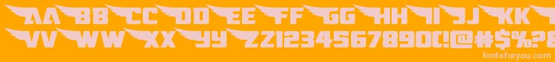 americankestralstraightexpand1 2-Schriftart – Rosa Schriften auf orangefarbenem Hintergrund