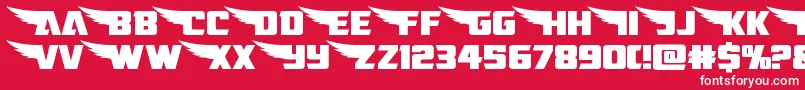 americankestralstraightexpand1 2 Font – White Fonts on Red Background