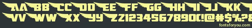 Шрифт americankestralstraightexpand1 2 – жёлтые шрифты на чёрном фоне