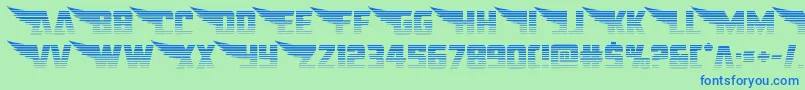 americankestralstraightgrad1 2 Font – Blue Fonts on Green Background