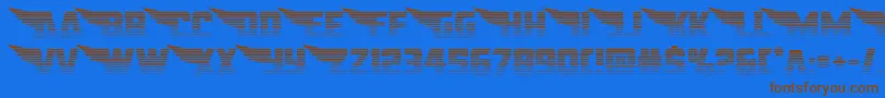 americankestralstraightgrad1 2 Font – Brown Fonts on Blue Background