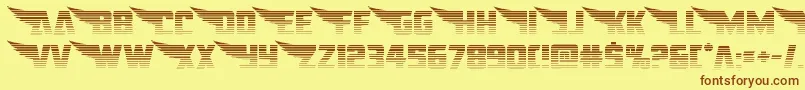 americankestralstraightgrad1 2-Schriftart – Braune Schriften auf gelbem Hintergrund