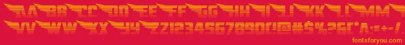 americankestralstraightgrad1 2 Font – Orange Fonts on Red Background