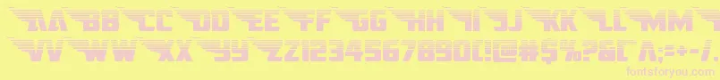 americankestralstraighthalf1 2 Font – Pink Fonts on Yellow Background