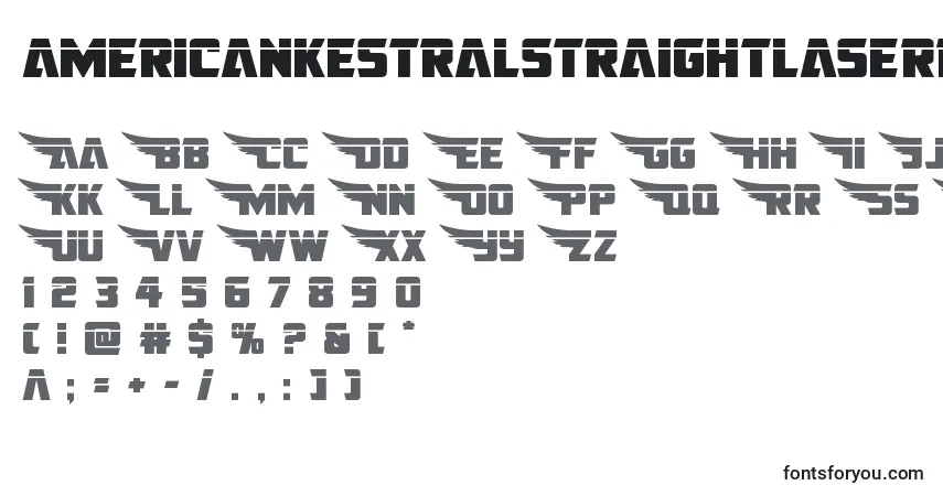 A fonte Americankestralstraightlaser1 2 – alfabeto, números, caracteres especiais