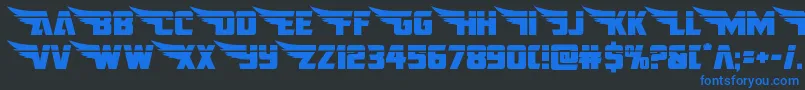 フォントamericankestralstraightlaser1 2 – 黒い背景に青い文字