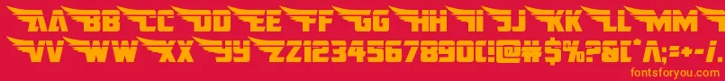 フォントamericankestralstraightlaser1 2 – 赤い背景にオレンジの文字