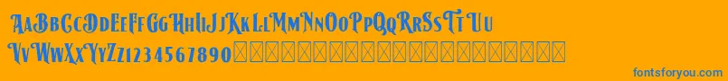 AmericanLabelDEMO Font – Blue Fonts on Orange Background
