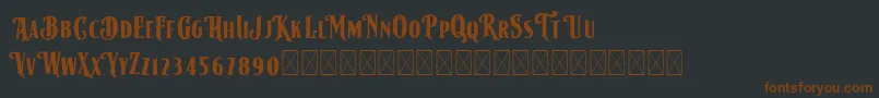 AmericanLabelDEMO-fontti – ruskeat fontit mustalla taustalla