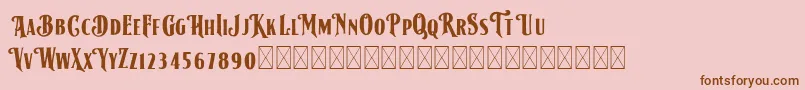 AmericanLabelDEMO Font – Brown Fonts on Pink Background