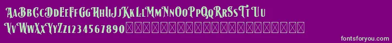 AmericanLabelDEMO Font – Green Fonts on Purple Background