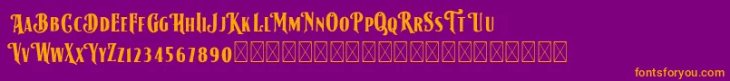 AmericanLabelDEMO Font – Orange Fonts on Purple Background