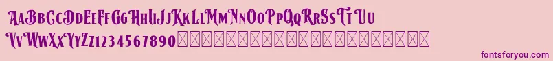 AmericanLabelDEMO Font – Purple Fonts on Pink Background