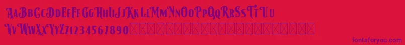 AmericanLabelDEMO Font – Purple Fonts on Red Background