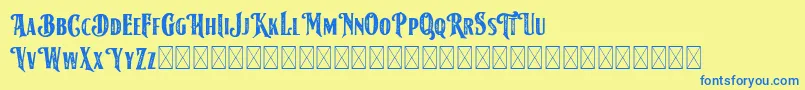 AmericanLabelRoughDEMO Font – Blue Fonts on Yellow Background