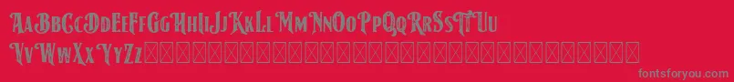 Fonte AmericanLabelRoughDEMO – fontes cinzas em um fundo vermelho