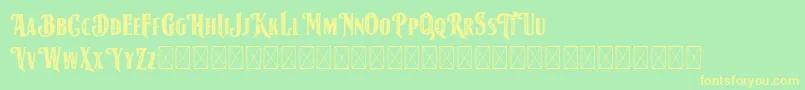 AmericanLabelRoughDEMO Font – Yellow Fonts on Green Background