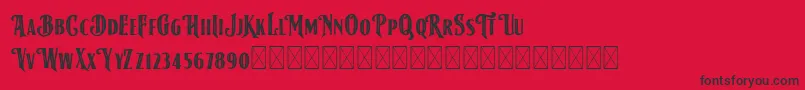 AmericanLabelStripDEMO Font – Black Fonts on Red Background