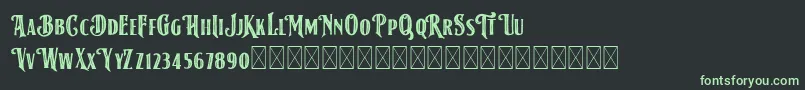 AmericanLabelStripDEMO Font – Green Fonts on Black Background