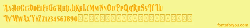 AmericanLabelStripDEMO Font – Orange Fonts on Yellow Background